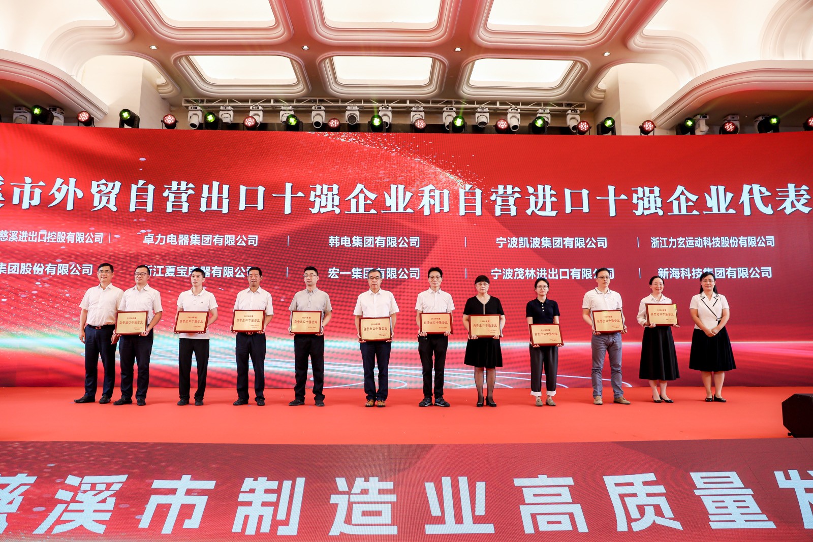 寧波市慈溪進出口控股有限公司獲評慈溪市外貿自營進出口雙十強